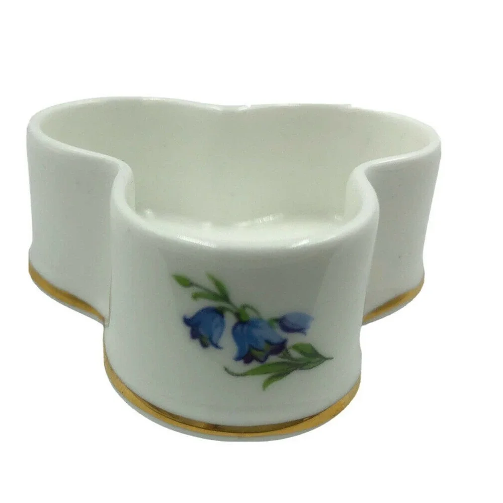Princess Royale Fine Bone China England Cloverleaf Shaped Trinket Box Floral